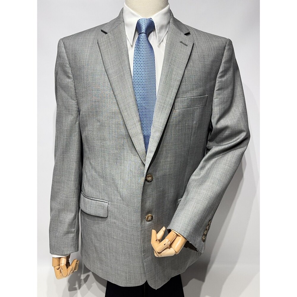Lauren Ralph Lauren Gray 70% Wool 30% Poly Blend Blazer Stretch Men's Size 44R